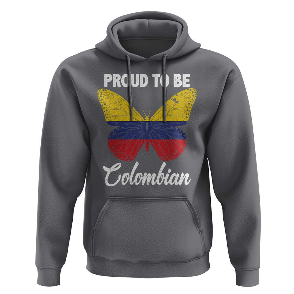 Colombia Pride Hoodie Proud To Be Colombian Butterfly TS02 Charcoal Print Your Wear