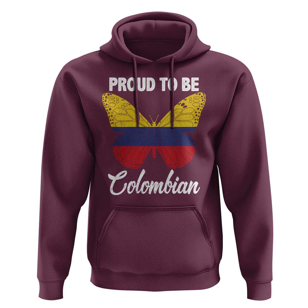 Colombia Pride Hoodie Proud To Be Colombian Butterfly TS02 Maroon Print Your Wear