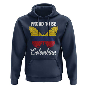 Colombia Pride Hoodie Proud To Be Colombian Butterfly TS02 Navy Print Your Wear