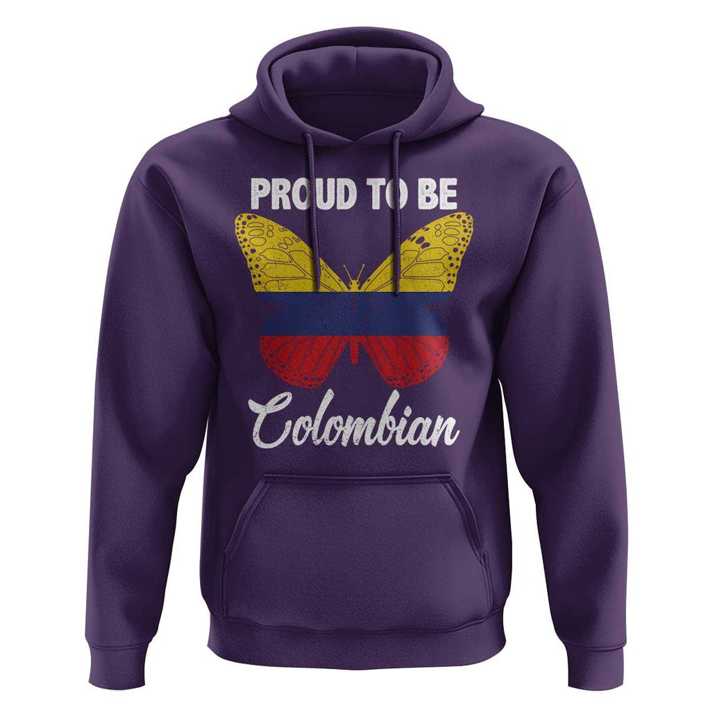 Colombia Pride Hoodie Proud To Be Colombian Butterfly TS02 Purple Print Your Wear
