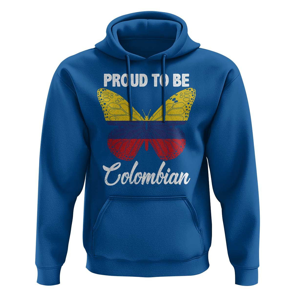 Colombia Pride Hoodie Proud To Be Colombian Butterfly TS02 Royal Blue Print Your Wear