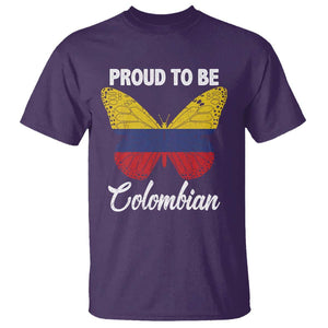 Colombia Pride T Shirt Proud To Be Colombian Butterfly TS02 Purple Print Your Wear