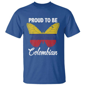 Colombia Pride T Shirt Proud To Be Colombian Butterfly TS02 Royal Blue Print Your Wear