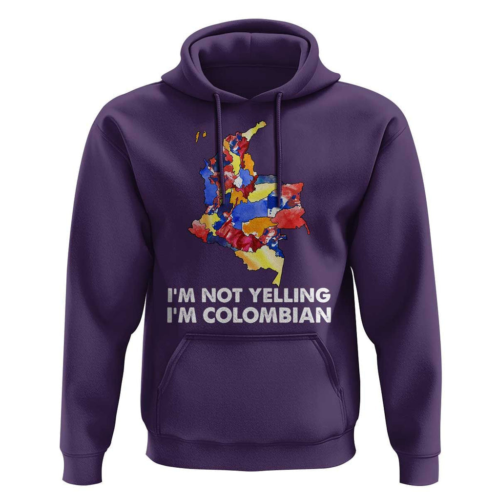 Colombia Map Hoodie I'm Not Yelling I'm Colombian TS02 Purple Print Your Wear
