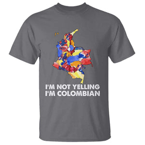 Colombia Map T Shirt I'm Not Yelling I'm Colombian TS02 Charcoal Print Your Wear