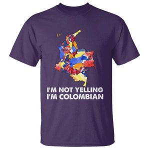 Colombia Map T Shirt I'm Not Yelling I'm Colombian TS02 Purple Print Your Wear