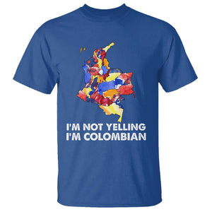 Colombia Map T Shirt I'm Not Yelling I'm Colombian TS02 Royal Blue Print Your Wear