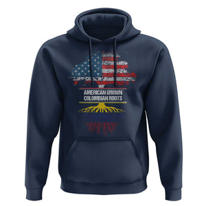Colombian American Hoodie American Grown with Colombian Roots TS02 Navy Print Your Wear