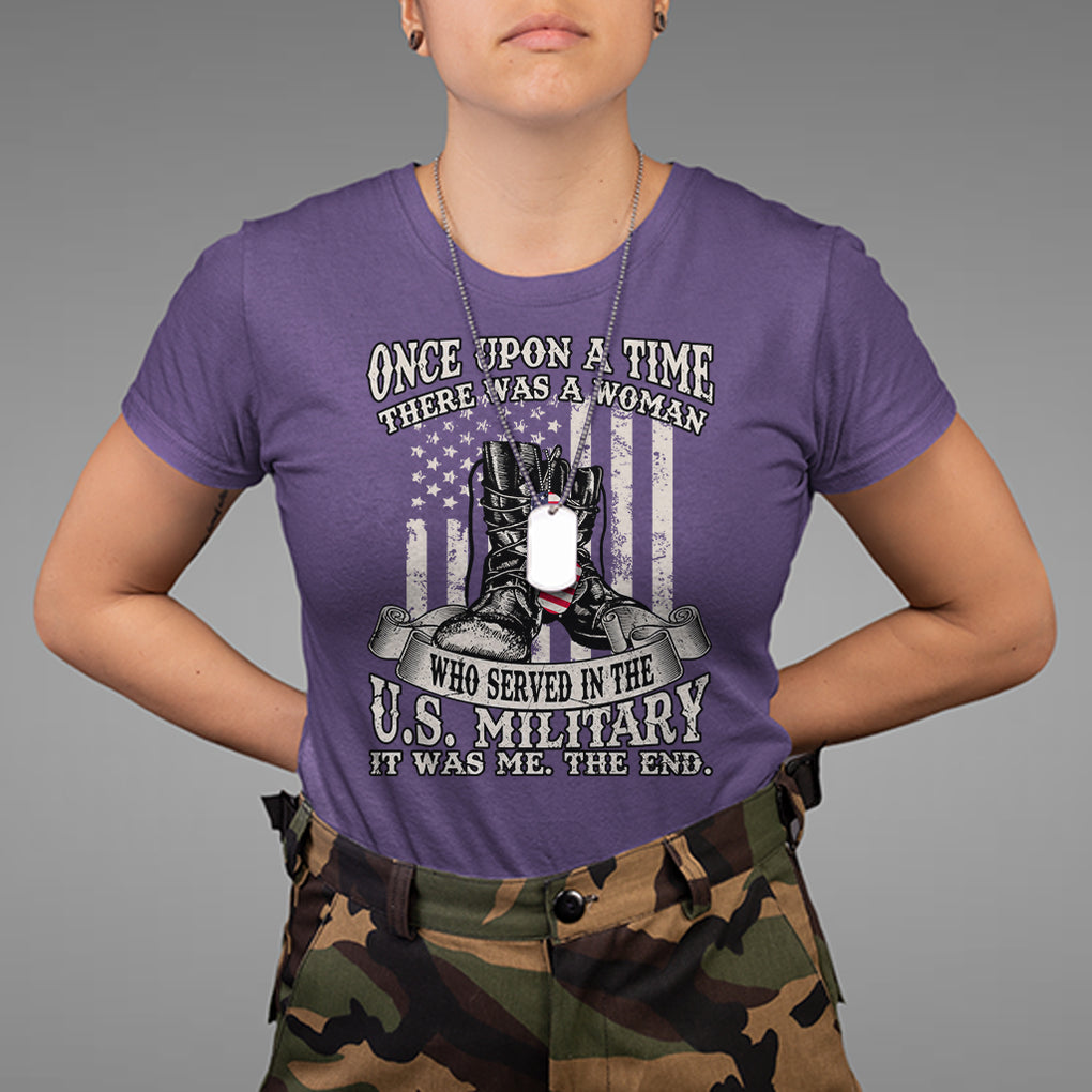 Female Veteran T Shirt There Was A Woman Who Served In The Military Combat Boots Dog Tags TS02 Printyourwear