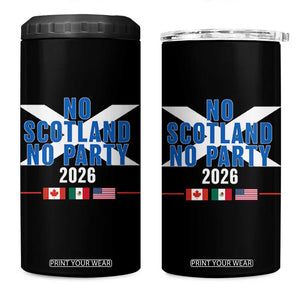 No Scotland No Party 2026 Saltire Flag 4 in 1 Can Cooler Tumbler Game Day Soccer Fans Football Tournament