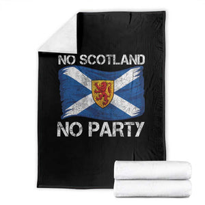 No Scotland No Party Saltire Flag Lion Rampant Crest Throw Blanket Game Day Soccer Fans Football Tournament