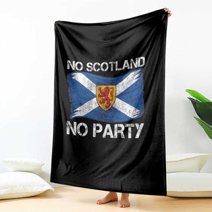 No Scotland No Party Saltire Flag Lion Rampant Crest Throw Blanket Game Day Soccer Fans Football Tournament