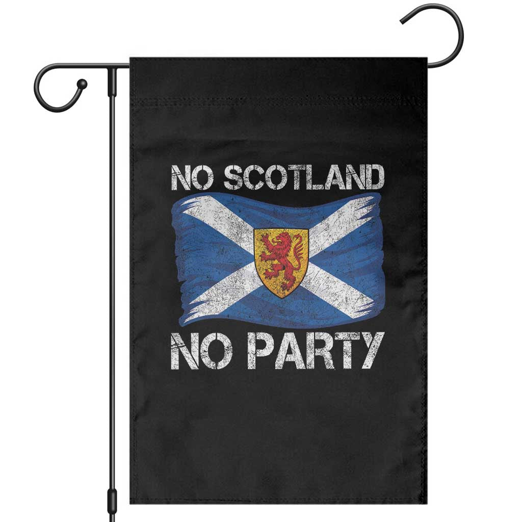No Scotland No Party Saltire Flag Lion Rampant Crest Garden Flag Game Day Soccer Fans Football Tournament