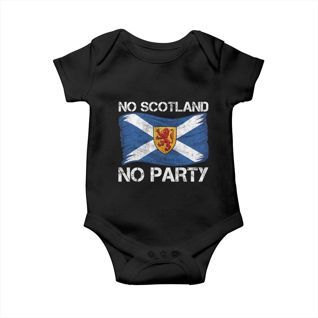 No Scotland No Party Saltire Flag Lion Rampant Crest Baby Onesie Game Day Soccer Fans Football Tournament