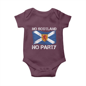No Scotland No Party Saltire Flag Lion Rampant Crest Baby Onesie Game Day Soccer Fans Football Tournament