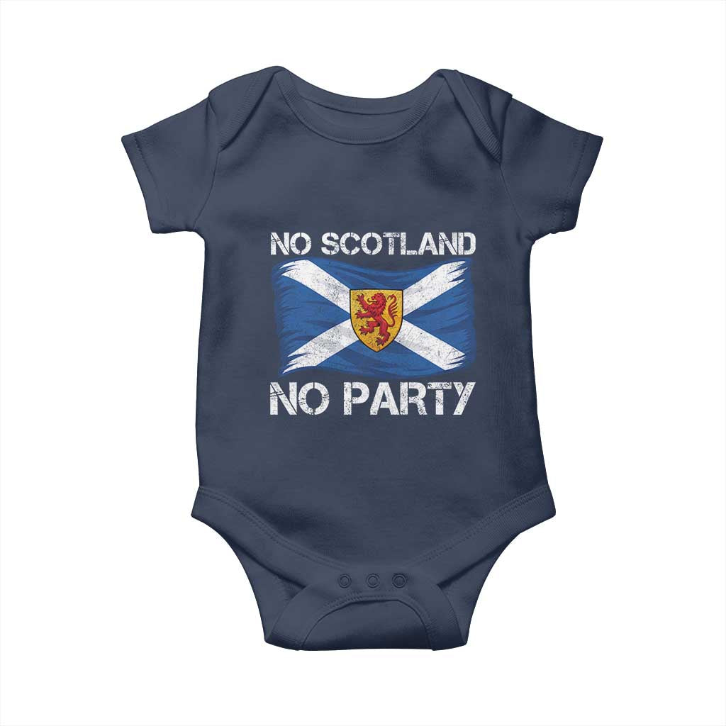 No Scotland No Party Saltire Flag Lion Rampant Crest Baby Onesie Game Day Soccer Fans Football Tournament