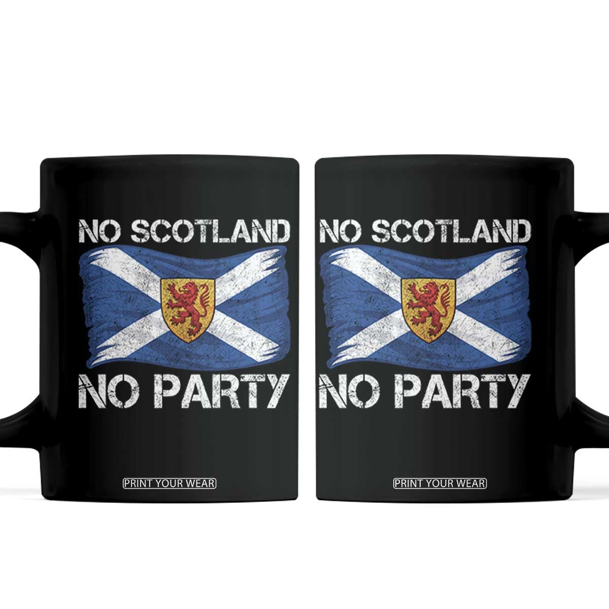 No Scotland No Party Saltire Flag Lion Rampant Crest Coffee Mug Game Day Soccer Fans Football Tournament