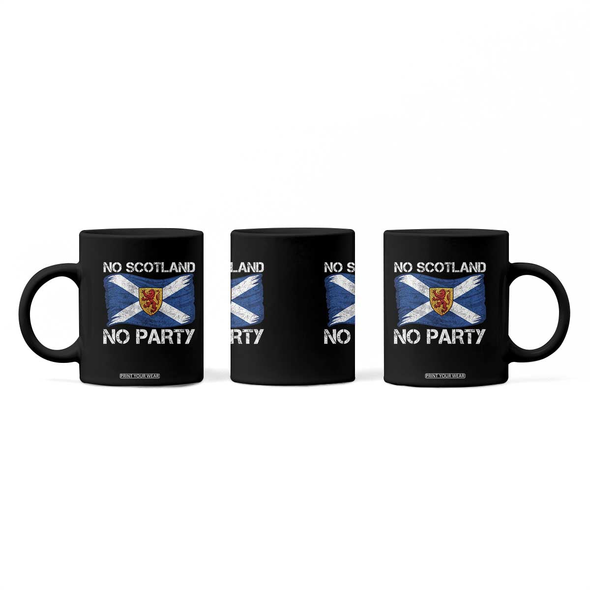 No Scotland No Party Saltire Flag Lion Rampant Crest Coffee Mug Game Day Soccer Fans Football Tournament
