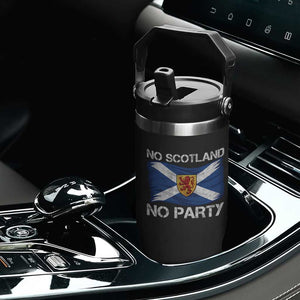 No Scotland No Party Saltire Flag Lion Rampant Crest Flip Straw Tumbler Game Day Soccer Fans Football Tournament
