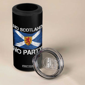 No Scotland No Party Saltire Flag Lion Rampant Crest 4 in 1 Can Cooler Tumbler Game Day Soccer Fans Football Tournament