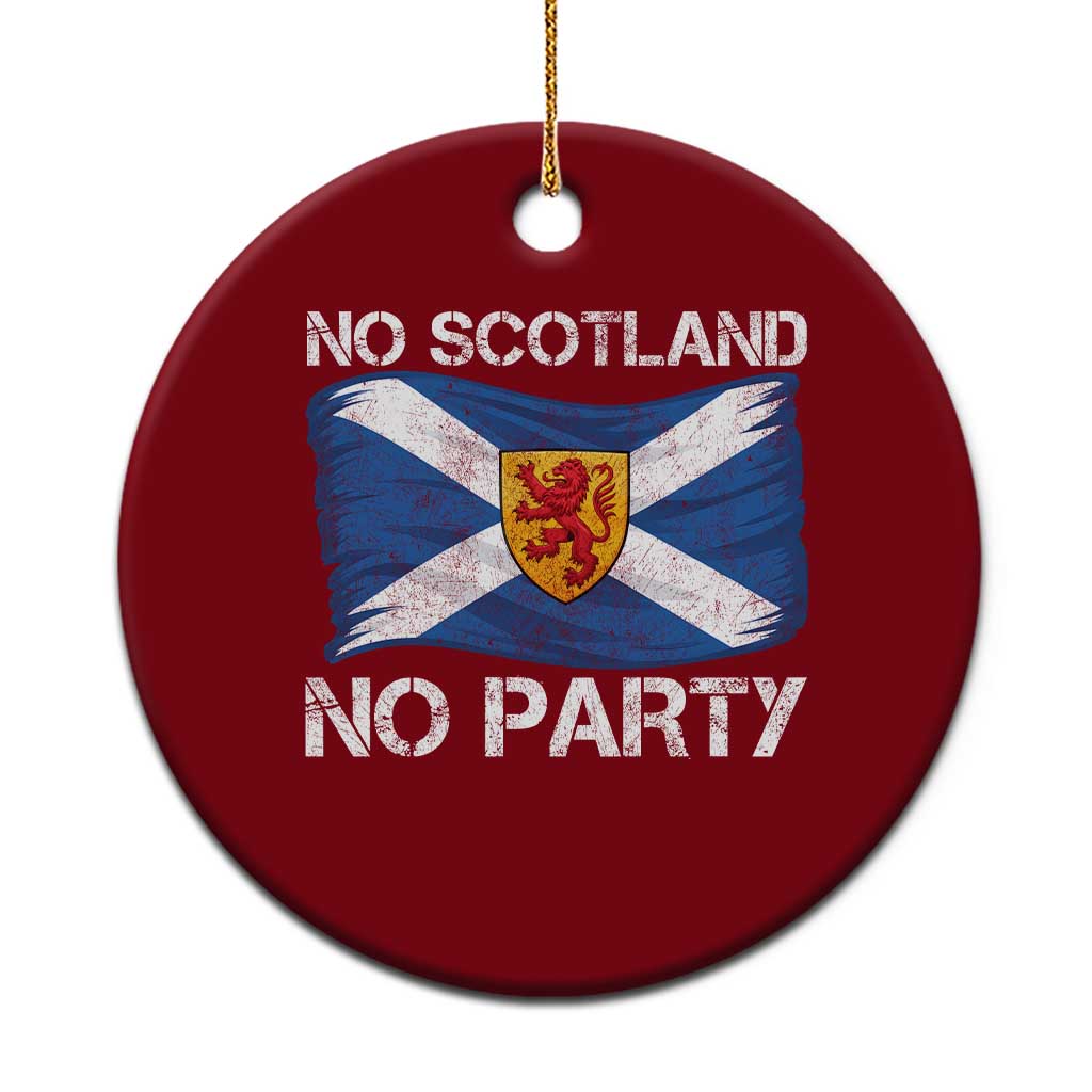 No Scotland No Party Saltire Flag Lion Rampant Crest Ceramic Ornament Game Day Soccer Fans Football Tournament TS02 1pc Red Print Your Wear