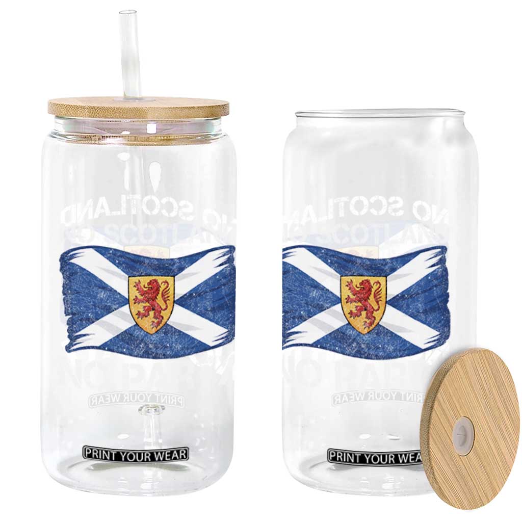 No Scotland No Party Saltire Flag Lion Rampant Crest Glass Can Game Day Soccer Fans Football Tournament