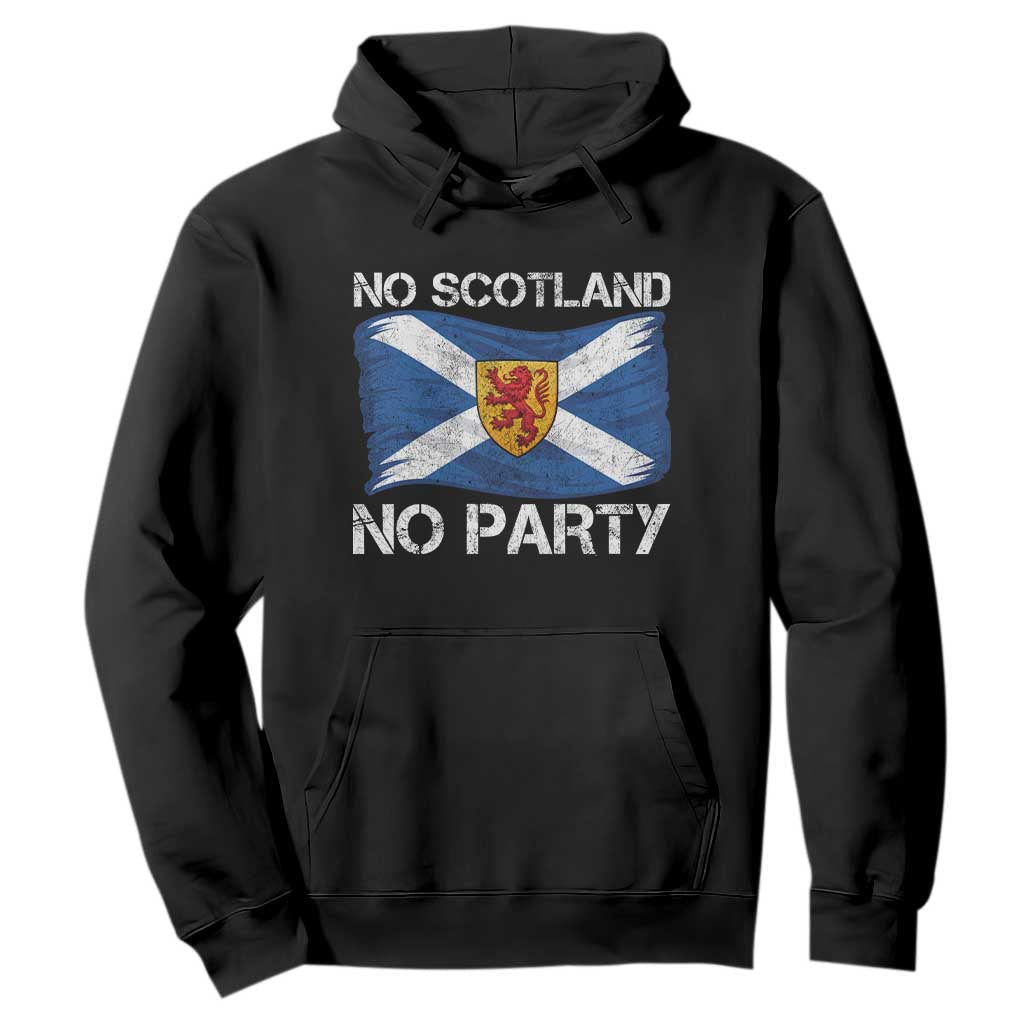 No Scotland No Party Saltire Flag Lion Rampant Crest Hoodie Game Day Soccer Fans Football Tournament