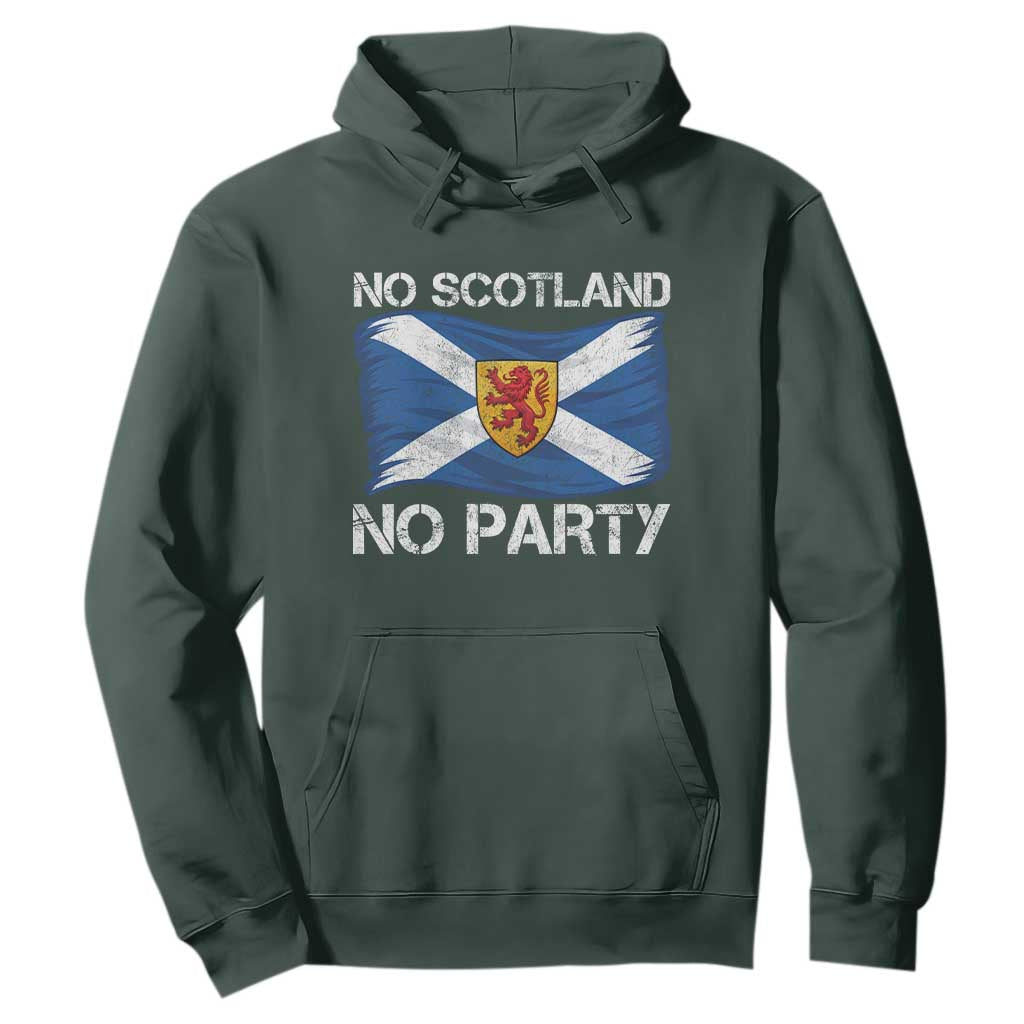 No Scotland No Party Saltire Flag Lion Rampant Crest Hoodie Game Day Soccer Fans Football Tournament