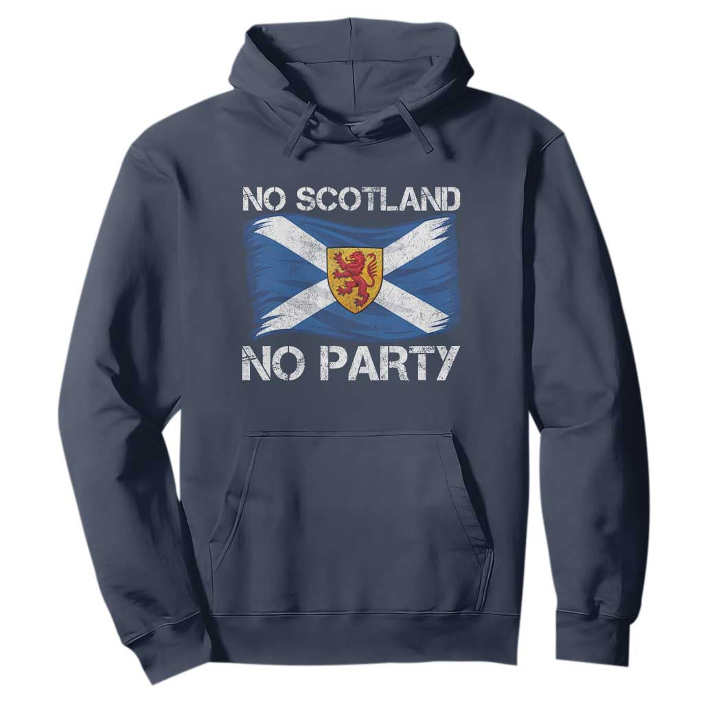 No Scotland No Party Saltire Flag Lion Rampant Crest Hoodie Game Day Soccer Fans Football Tournament