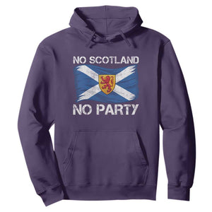 No Scotland No Party Saltire Flag Lion Rampant Crest Hoodie Game Day Soccer Fans Football Tournament