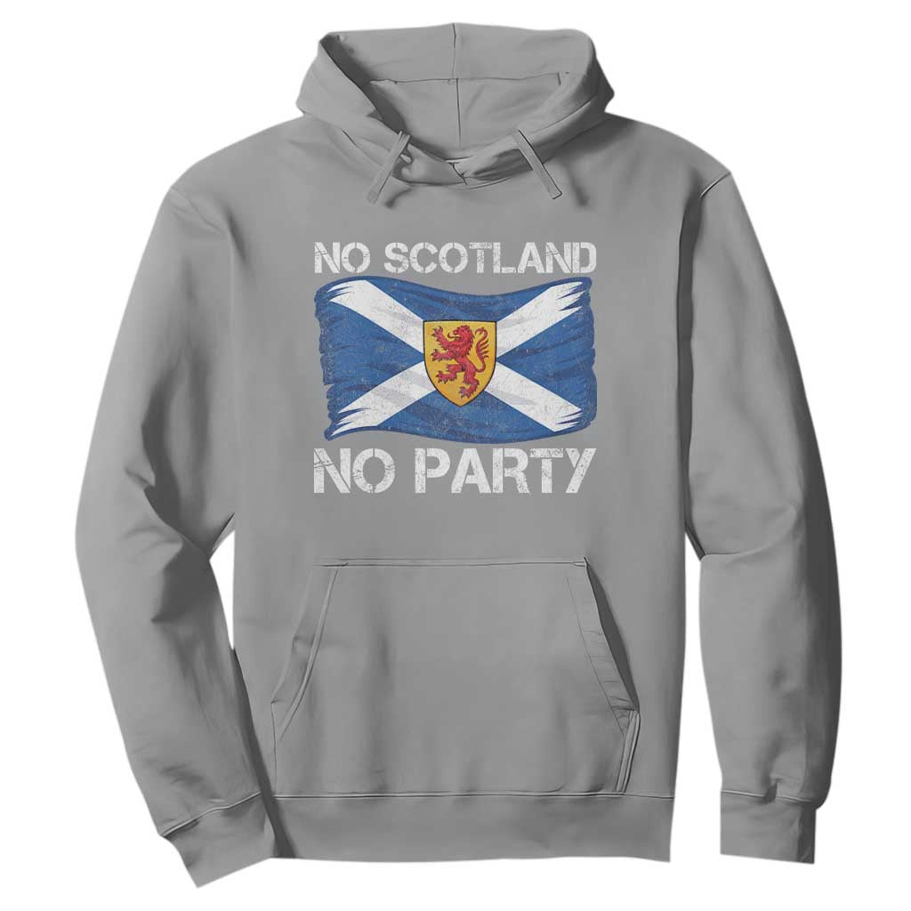 No Scotland No Party Saltire Flag Lion Rampant Crest Hoodie Game Day Soccer Fans Football Tournament