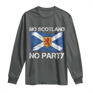 No Scotland No Party Saltire Flag Lion Rampant Crest Long Sleeve Shirt Game Day Soccer Fans Football Tournament
