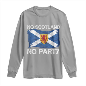 No Scotland No Party Saltire Flag Lion Rampant Crest Long Sleeve Shirt Game Day Soccer Fans Football Tournament
