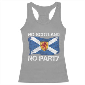 No Scotland No Party Saltire Flag Lion Rampant Crest Racerback Tank Top Game Day Soccer Fans Football Tournament