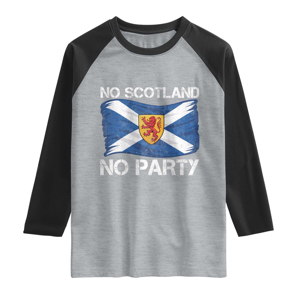 No Scotland No Party Saltire Flag Lion Rampant Crest Raglan Shirt Game Day Soccer Fans Football Tournament