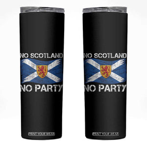 No Scotland No Party Saltire Flag Lion Rampant Crest Skinny Tumbler Game Day Soccer Fans Football Tournament