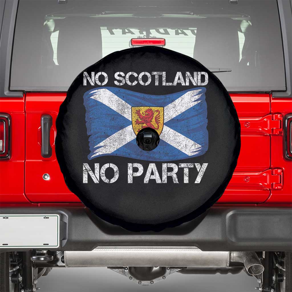 No Scotland No Party Saltire Flag Lion Rampant Crest Spare Tire Cover Game Day Soccer Fans Football Tournament