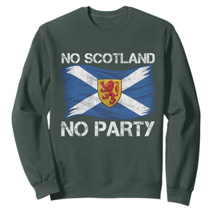 No Scotland No Party Saltire Flag Lion Rampant Crest Sweatshirt Game Day Soccer Fans Football Tournament