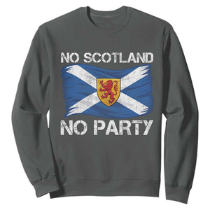 No Scotland No Party Saltire Flag Lion Rampant Crest Sweatshirt Game Day Soccer Fans Football Tournament
