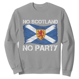 No Scotland No Party Saltire Flag Lion Rampant Crest Sweatshirt Game Day Soccer Fans Football Tournament