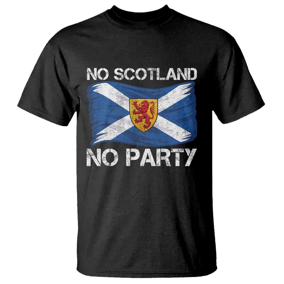 No Scotland No Party Saltire Flag Lion Rampant Crest T Shirt Game Day Soccer Fans Football Tournament