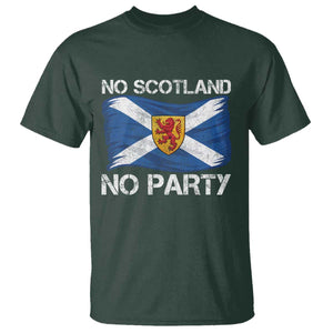No Scotland No Party Saltire Flag Lion Rampant Crest T Shirt Game Day Soccer Fans Football Tournament