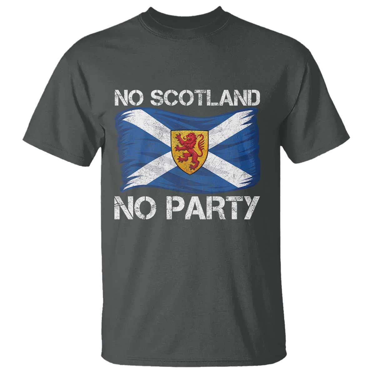 No Scotland No Party Saltire Flag Lion Rampant Crest T Shirt Game Day Soccer Fans Football Tournament