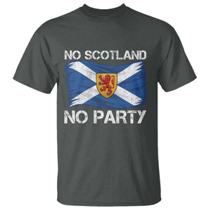 No Scotland No Party Saltire Flag Lion Rampant Crest T Shirt Game Day Soccer Fans Football Tournament