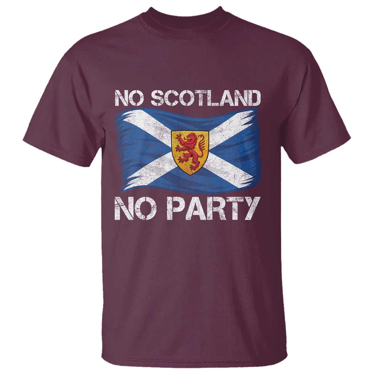No Scotland No Party Saltire Flag Lion Rampant Crest T Shirt Game Day Soccer Fans Football Tournament