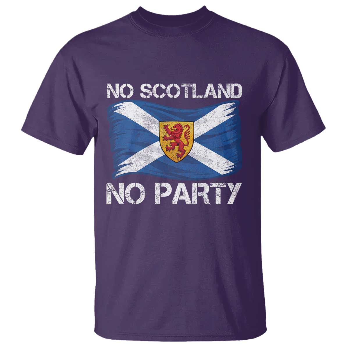 No Scotland No Party Saltire Flag Lion Rampant Crest T Shirt Game Day Soccer Fans Football Tournament