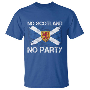 No Scotland No Party Saltire Flag Lion Rampant Crest T Shirt Game Day Soccer Fans Football Tournament
