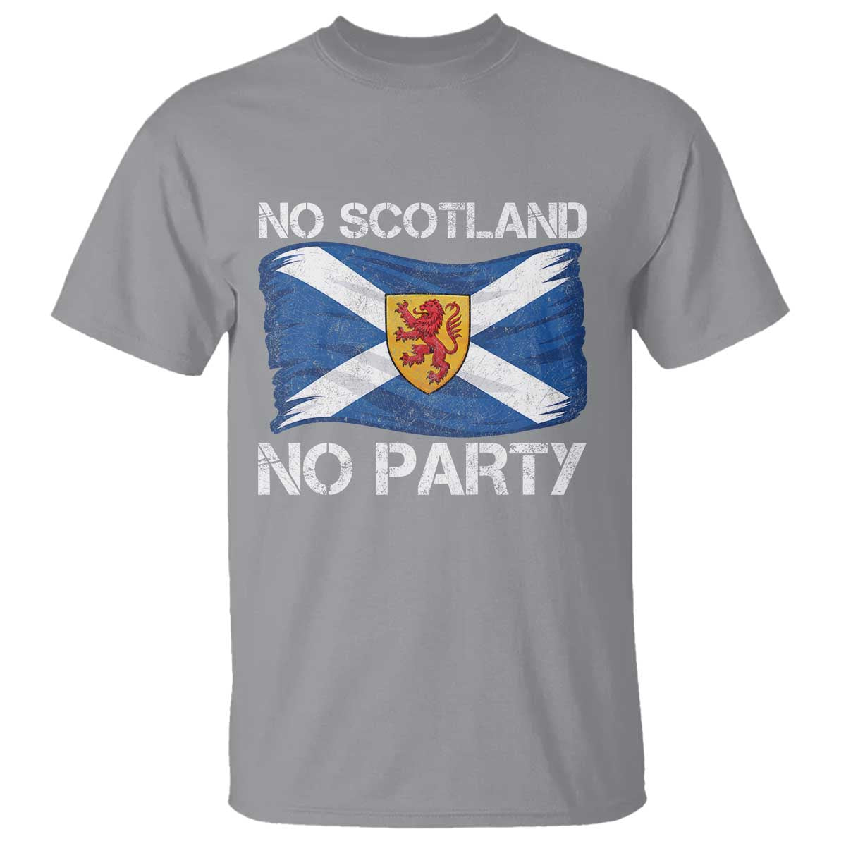 No Scotland No Party Saltire Flag Lion Rampant Crest T Shirt Game Day Soccer Fans Football Tournament