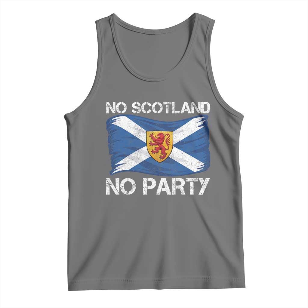 No Scotland No Party Saltire Flag Lion Rampant Crest Tank Top Game Day Soccer Fans Football Tournament