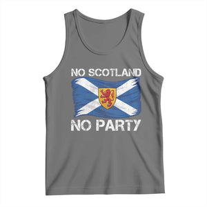 No Scotland No Party Saltire Flag Lion Rampant Crest Tank Top Game Day Soccer Fans Football Tournament